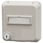 MENNEKES Presa per porte dati Cepex con serratura e spazio per etichetta, bianco puro 4624