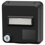 MENNEKES Presa per porte dati Cepex con serratura e spazio per etichetta, nero intenso 4645