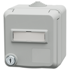 MENNEKES Socle de prise de courant normalisé Cepex avec serrure et champ d’étiquetage, gris clair 4520