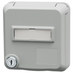 MENNEKES Presa per porte dati Cepex con serratura e spazio per etichetta, grigio chiaro 4662