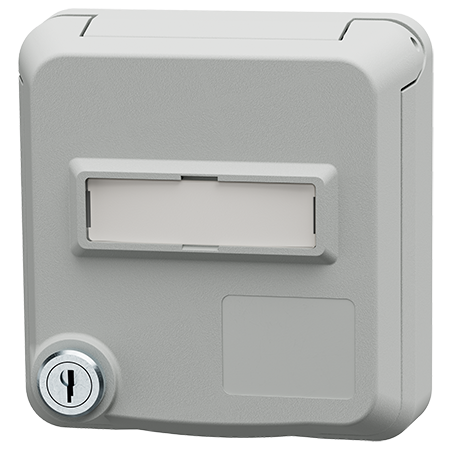 MENNEKES Presa per porte dati Cepex con serratura e spazio per etichetta, grigio chiaro 4602G