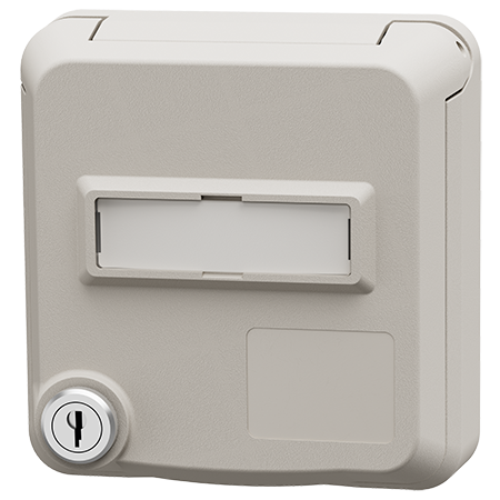 MENNEKES Presa per porte dati Cepex con serratura e spazio per etichetta, bianco puro 4604